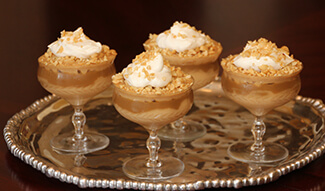 Peanut Butter Mousse with Praline Sauce